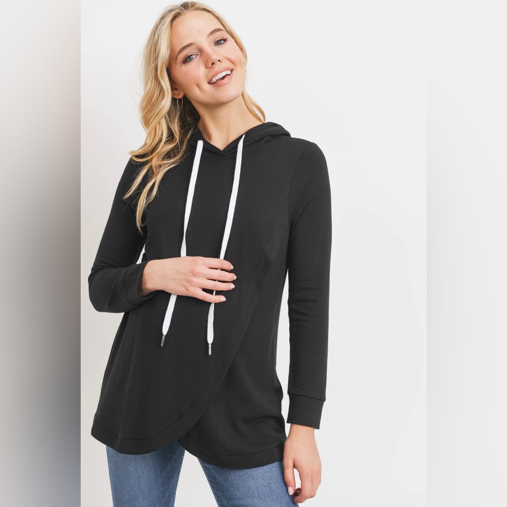 HELLO MIZ Heavy Brushed French Terry Maternity/Nursing Hoodie